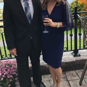 msk embellished cold shoulder dress